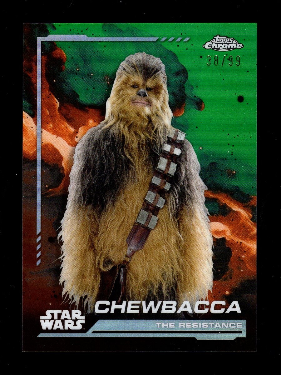 2024 TOPPS CHROME STAR WARS GREEN REFRACTOR #107 CHEWBACCA 38/99