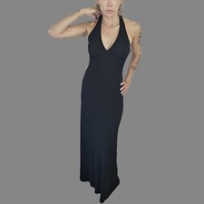 David Meister Women's Dress - Size 6 - Black - Sleeveless Halter with Low Back