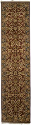 Handmade Chobi Oriental Runner Rug Red & Charcoal Floral Hallway Carpet 3x12 ft
