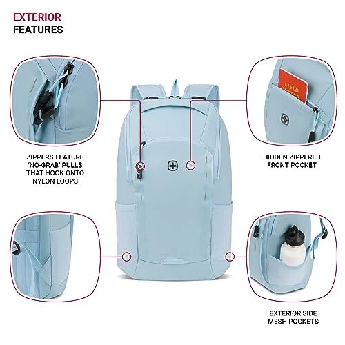 Mochila para portátil SwissGear 8117, azul claro, 17,75 pulgadas, azul Foto 3 de 4