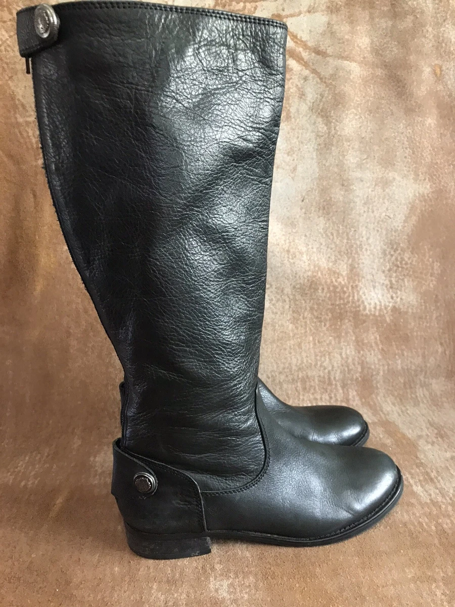 Arturo Chiang Black Genuine Leather Knee High Riding Boots Women s Size 6
