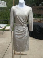 NWOT ELIZA J CHAMPANGE METALIC COCKTAIL DRESS 6