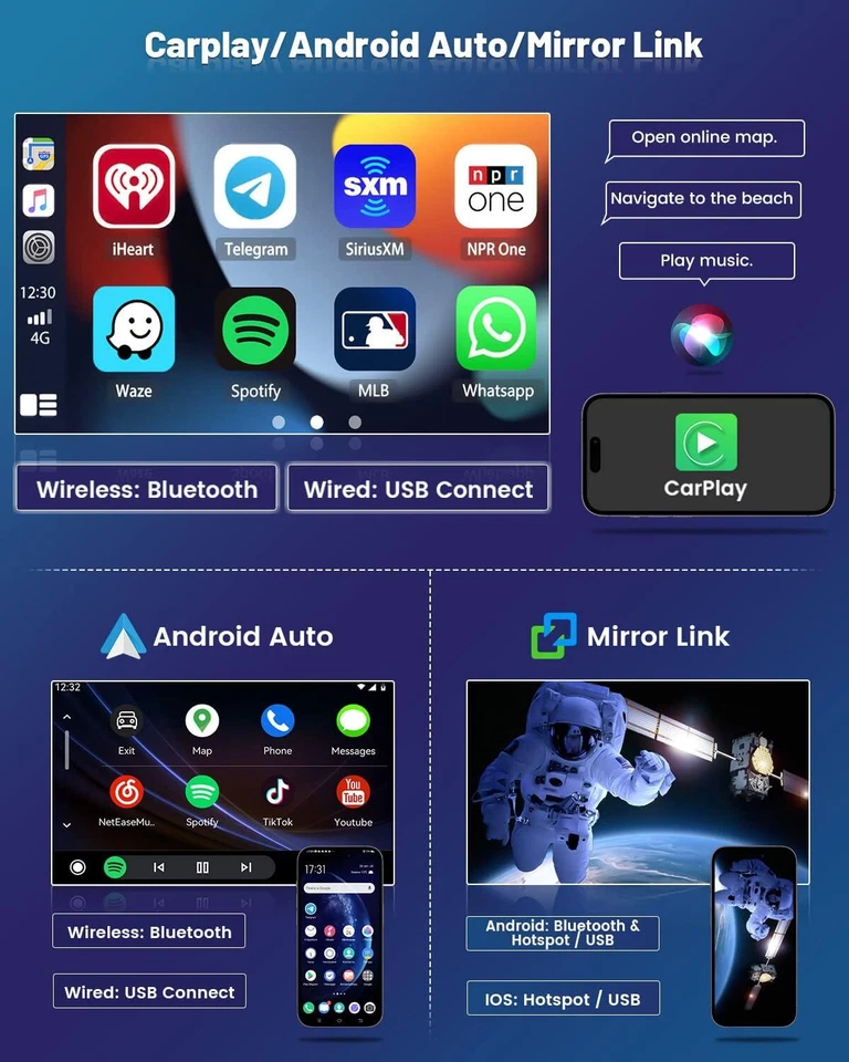 DAB+ Android Autoradio Carplay Für VW Polo 9N Golf 4 Passat B5 GPS Navi +Kamera - Bild 4 von 4