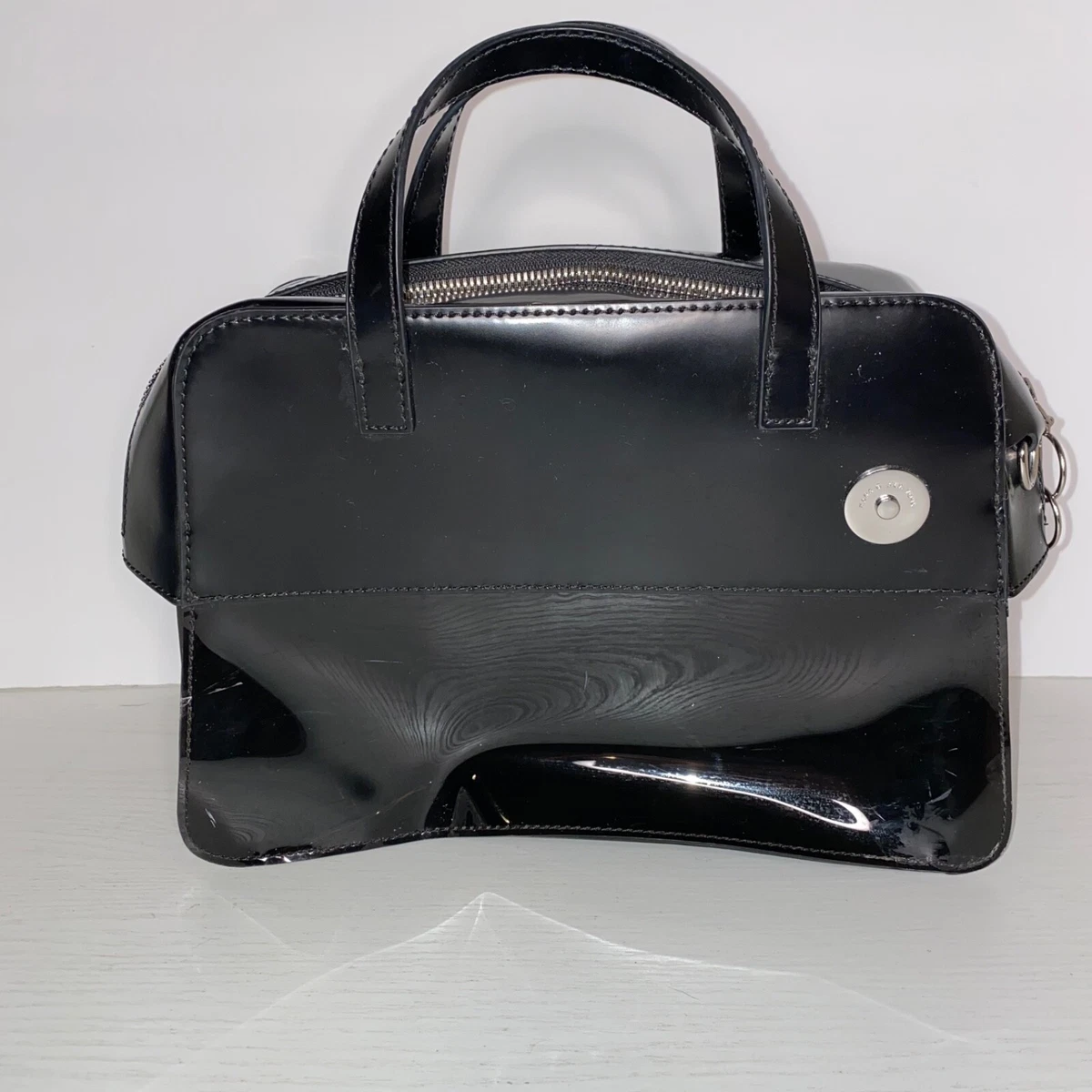 KARA SMOKE PINCH BRICK SATCHEL BLACK. In Used Condition. Very nice bag