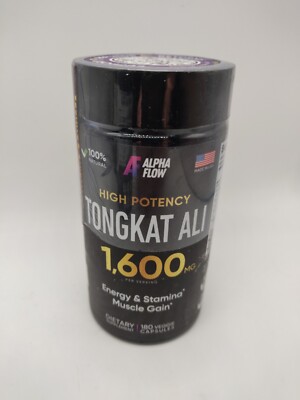 Alpha Flow Tongkat 1600MG For Men Energy Stamina Muscle Gain 180 Caps 09/2025