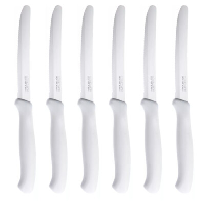 Set 6 Coltelli Da Tavola – Lama In Acciaio Inox 11 Cm – Manico Blu In Polipropilene – Punta Arrotondata - 4