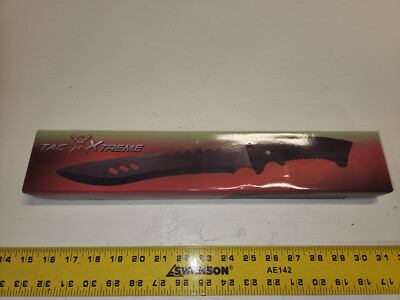 Tac Xtreme TX-17B - 15'' Overall, Black Blade with Rubber Handle - New