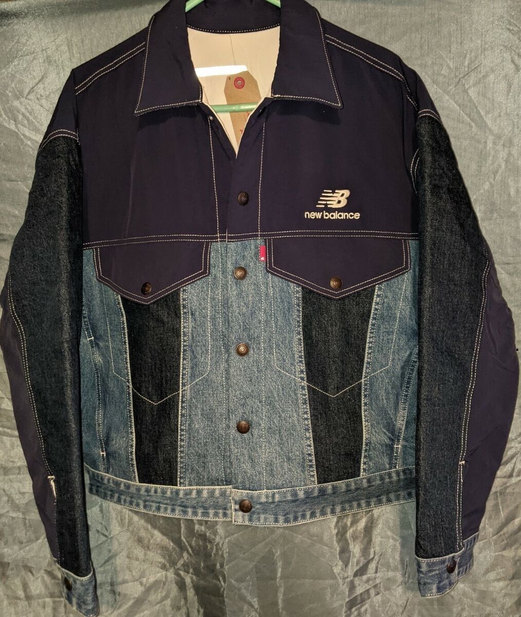 NEW MEN'S LEVI'S X NEW BALANCE REVERSIBLE TRUCKER JACKET Sz NEW MEN'S LEVI'S X NEW BALANCE REVERSIBLE TRUCKER JACKET Sz