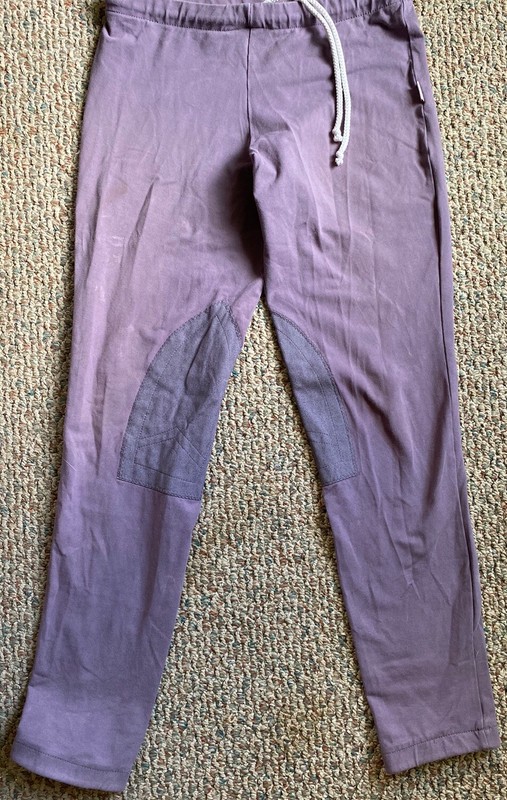 DEVON-AIRE Women’s Breeches Equestrian Riding Tights Knee Patch Purple Large