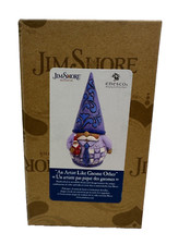 Jim Shore - "An Artist Like Gnome Other" Gnome with Santa - NEW 