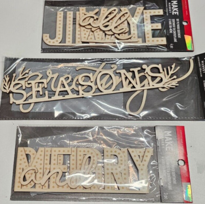 Christmas Wooden Words Cut out- 3 packs