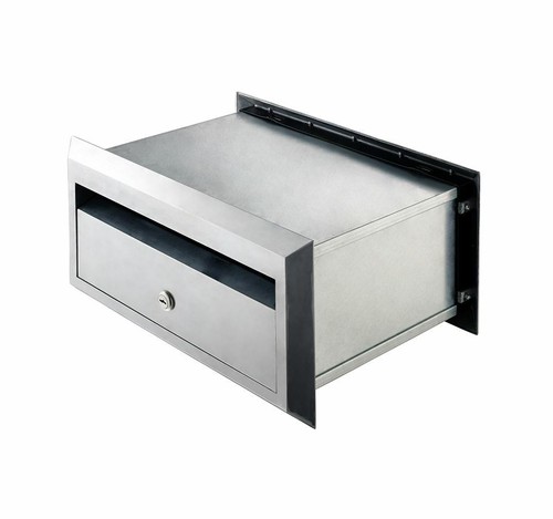 Sandleford 350mm Polished Silver Front Open Brick Insert Letterbox A4 Mail - Picture 2 of 5
