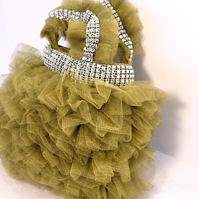 Sale Teen Girl/Women Green Handmade Tutu Dressy Princess, pageant, Frilly Purse