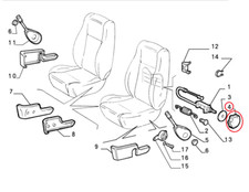 174441674 Fiat Punto Gt Cabrio Pomello grigio Regolazione Sedile anteriore
