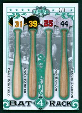 2022 Leaf Lumber Emerald Bat Rack 4 REGGIE JACKSON DAVE WINFIELD PARKER Quad #/3