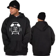 New Hoodie Time Is Money Alarm Clock Hoodie Pullover Cotton