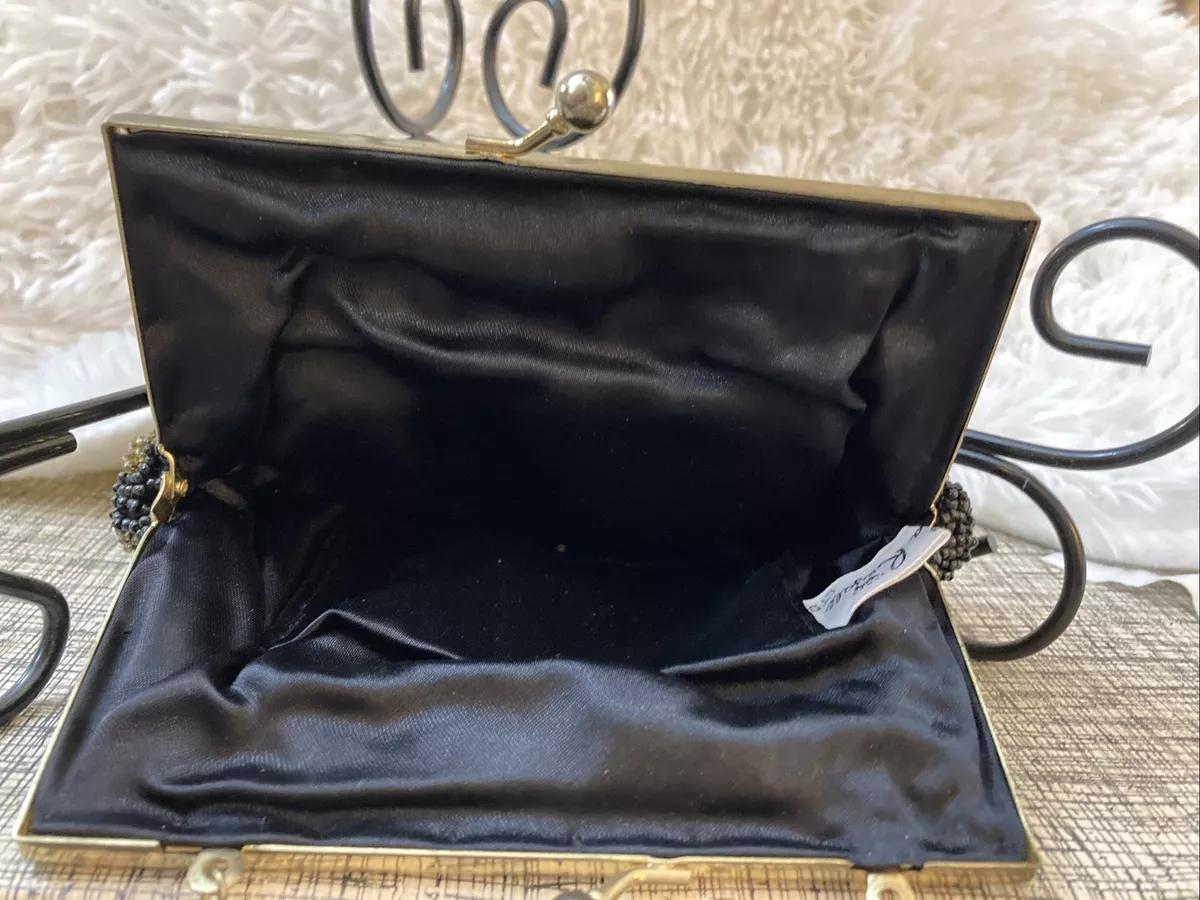 Vintage Ingber Satin Purse Black Clutch Handbag Convertible Chain Strap  Mid-century - Etsy