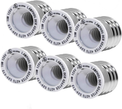 (6-Pack)  E26 E27 to E12 Socket Adapter,Ul Listed Medium Screw E26 to Candelabra