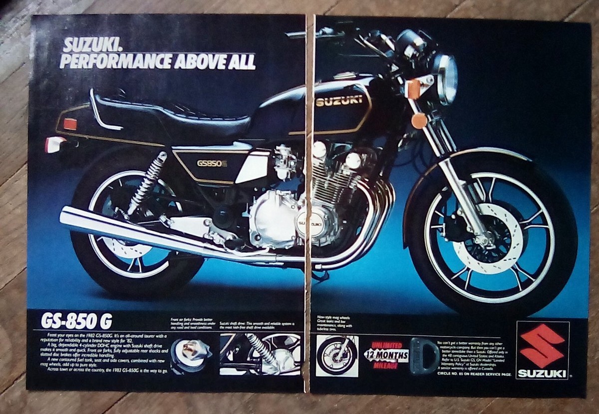 1982 Suzuki GS850G Motorcycles 2 page print Ad | eBay