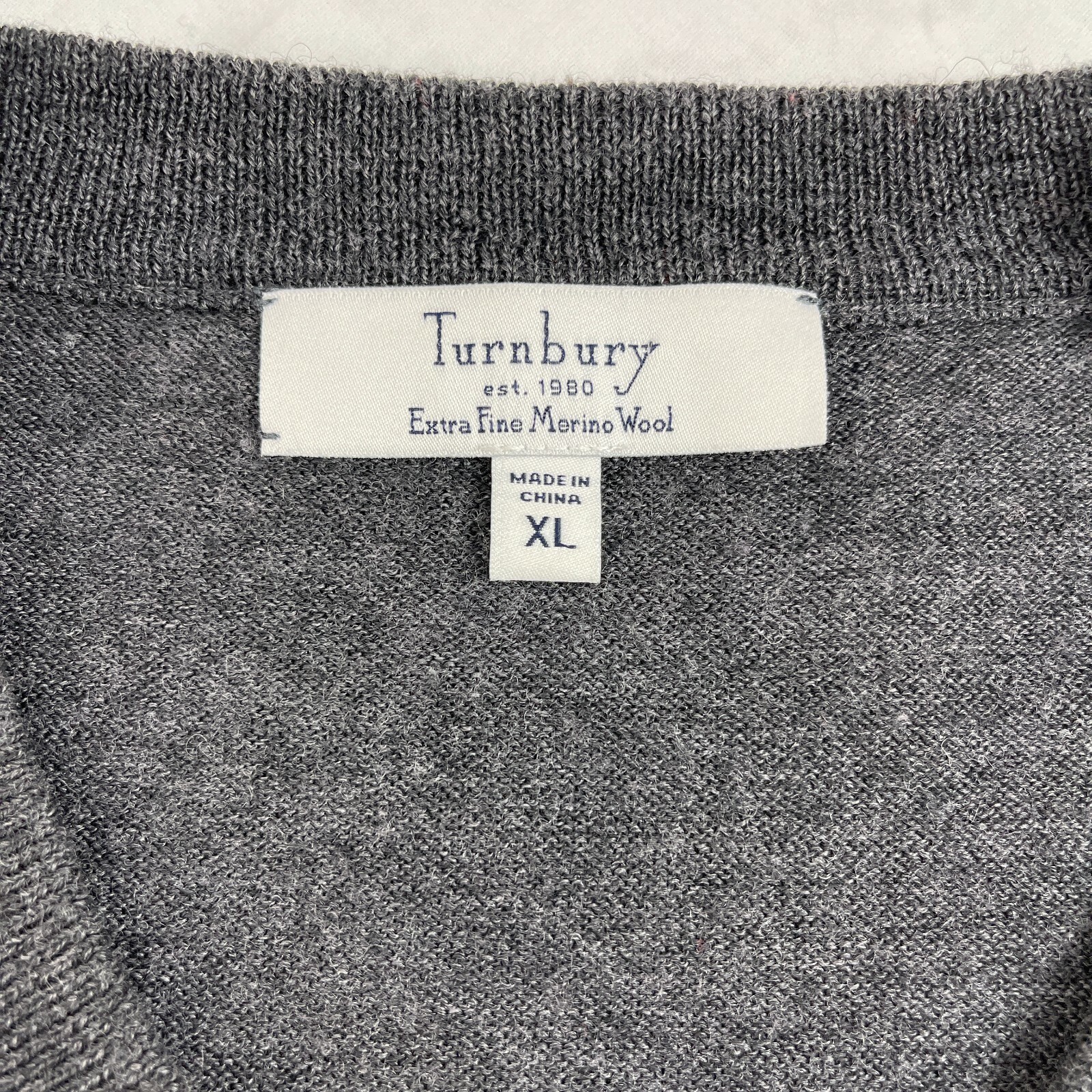 Turnbury Sweater Solid Gray Extra Fine Merino Woo… - image 3