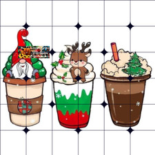 Sublimation Print Christmas Gnome Coffee Ready to Press Heat Transfer