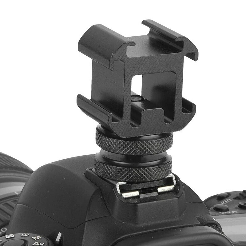 3in1 Triple Cold Shoe Mount 3-Side Gimbal Adapter for Light LED Monitors Mic LCD