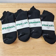 Bombas 4 Pack Black Ankle Socks Unisex XL Cushion Athletic Comfort Fit NWT