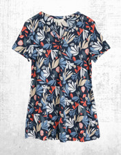 Womens Seasalt Short Sleeve Riso Top in Martime Sea Floral Navy