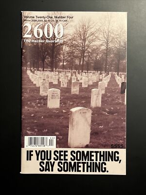 2600 The Hacker Quarterly Magazine / Journal. Vol 21 Num 4 Winter 2004-2005 Rare