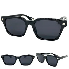 Mens Classic Vintage Retro Hardcore Biker Style SUNGLASSES Black Frame Dark Lens