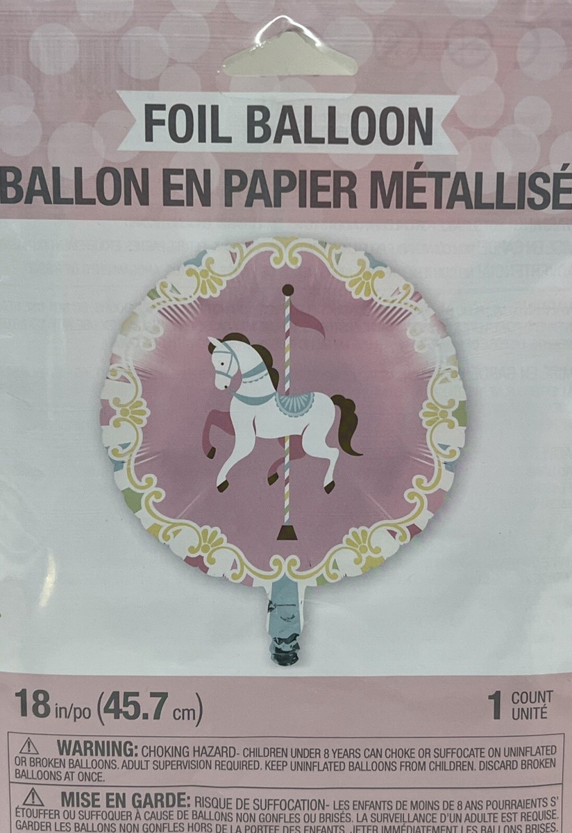 Creative Converting 329356 Carousel Horses 10-countメタリックラウンドバルーン並行輸入