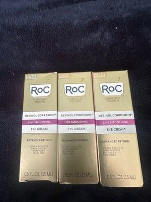 Lot 3 RoC Retinol Correxion Eye Cream - Line Smoothing 0.5oz New