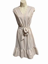 ANN TAYLOR PETITE STRIPED BELTED DRESS - XSP - NWT