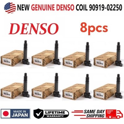 8PCS GENUINE 90919-02250 NEW IGNITION COIL DENSO 673-1309 90919-A2005 USA STOCK