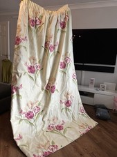 Stunning Handmade full Length, cream With Tulip Style Floral Design Curtains