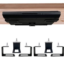 Pmsanzay 6 Laptop Under Desk Organizer Rack, Holder With Screws, Easy Black