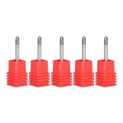 5 Pack 4 Flute 1/8'' 90 Degree 1-1/2'' OAL Carbide Chamfer Mill Tialn Coated