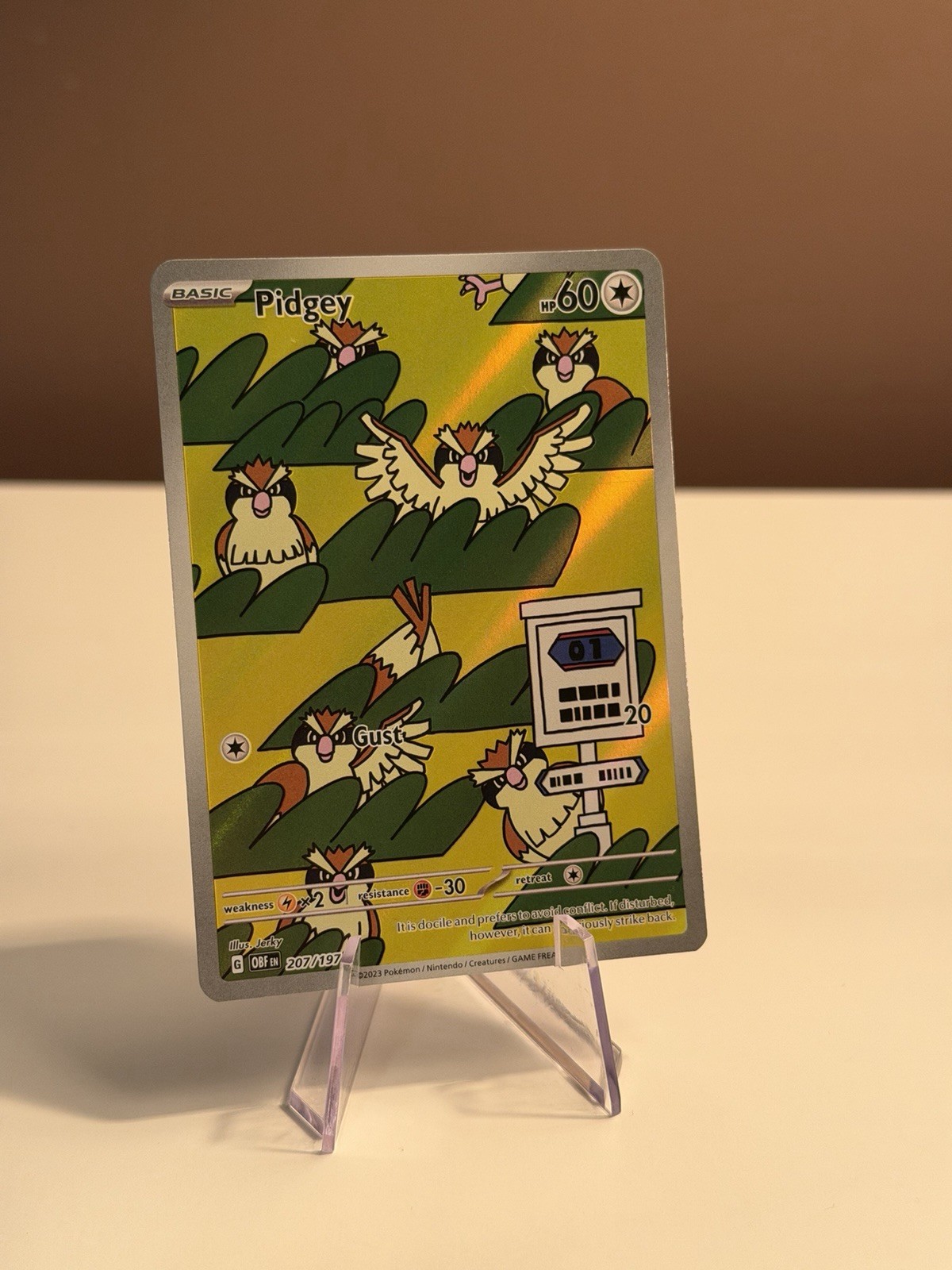 Pidgey 207/197 SV03: Obsidian Flames Holo Pokemon