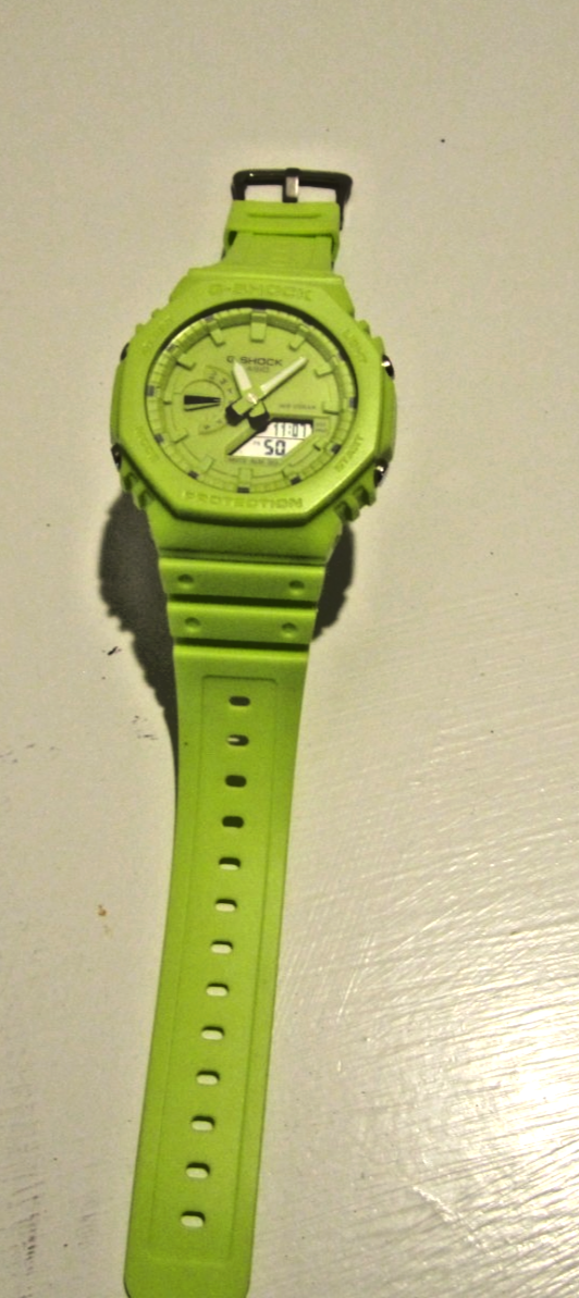 Casio G-Shock Watch - Lime Yellow Resin - GA-2100 | eBay