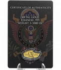 1/1000 oz .999 Gold Bar “US Army”