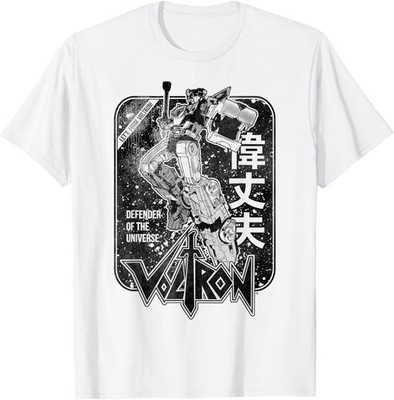 Voltron Retro Defender Black and White Fight Sword T-Shirt