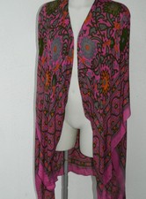 FREE PEOPLE Flowing Magic Dance Magenta Print Kimono BoHo Hippie ONE SIZE