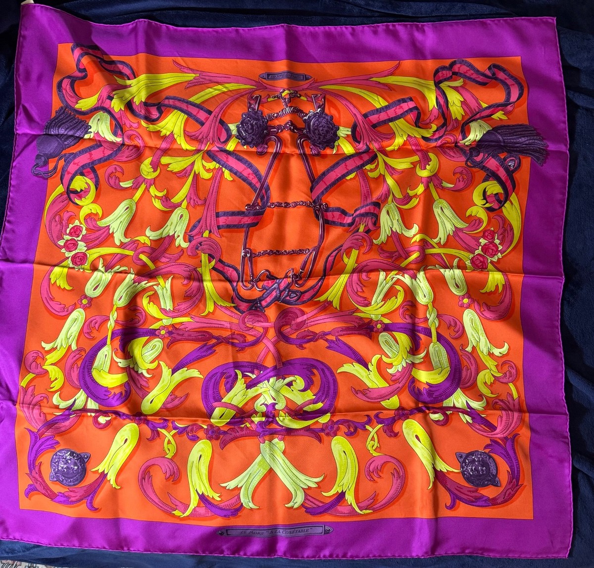 Hermes scarf 90 silk Le Mors A La Conetable by Henri d'Origny | eBay