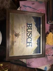 Vintage 1986 Busch Draught Beer Mirror Bar Sign Mountains vintage rare!