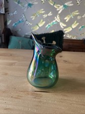 Bohemian Art Nouveau Iridescent Glass Vase Vintage Decorative Vase