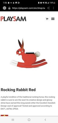 Playsam Rocker  14449 blanc rouge Kids Ride-on à bascule lapin rouge