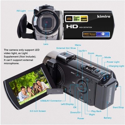 Full HD 1080P Video Camera Camcorder with 16X Digital Zoom