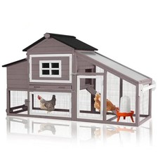Chicken Coop with Wheels, Expandable Hen House Poultry Cage with Run