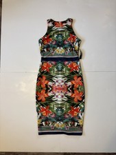 New York  Company Stretch Women  s S Tropical Floral Midi Bodycon Dress NWT
