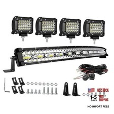 LED Light Bar Kits, 32IN 585W Curved 32IN-585W Curved 4PCS 72W Pods 1Wiring